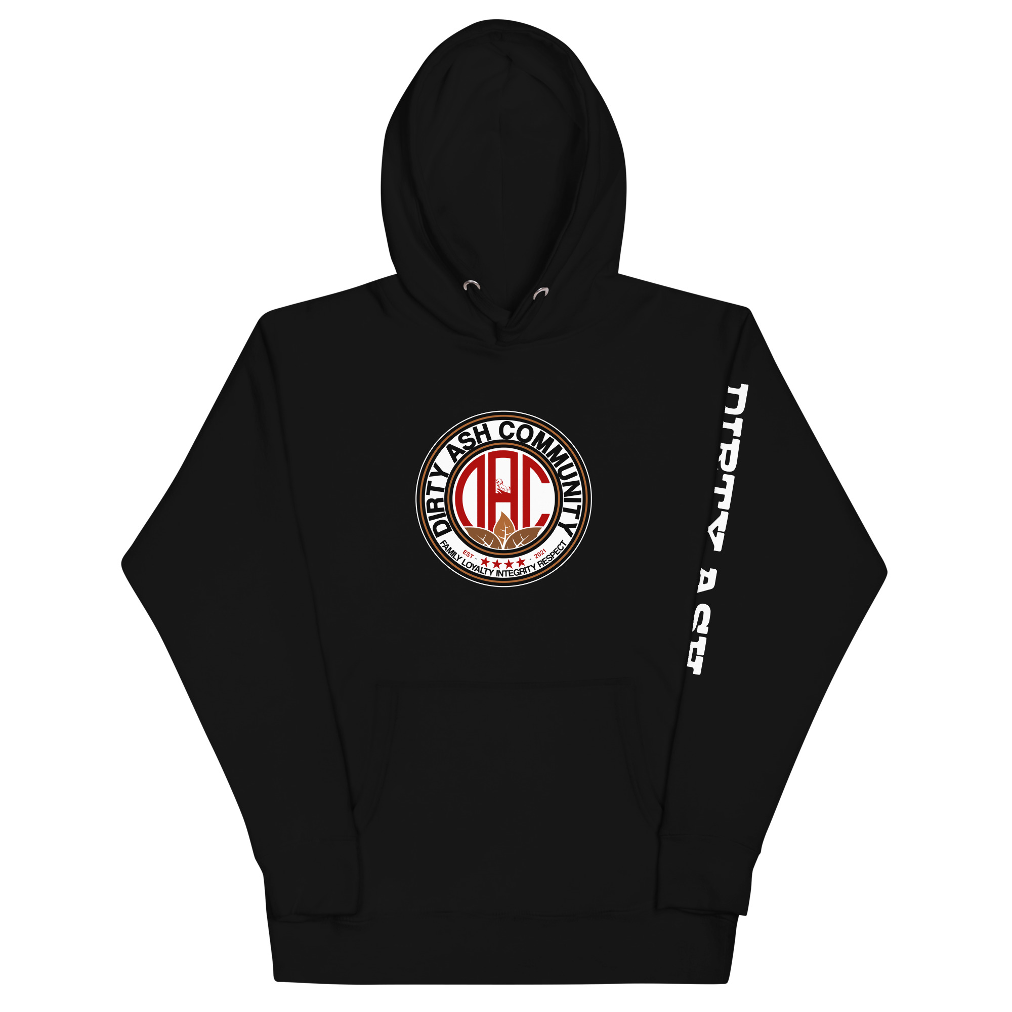 DAC Circle logo with Dirty Ash on Left Sleeve
